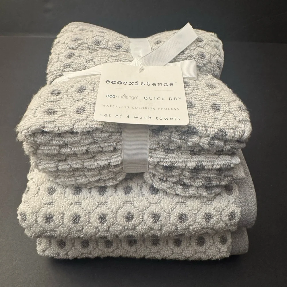 6pc ECOEXISTENCE Eco-Melange Quick Dry Bath Towel Set - Zero Twist Loops - Gray